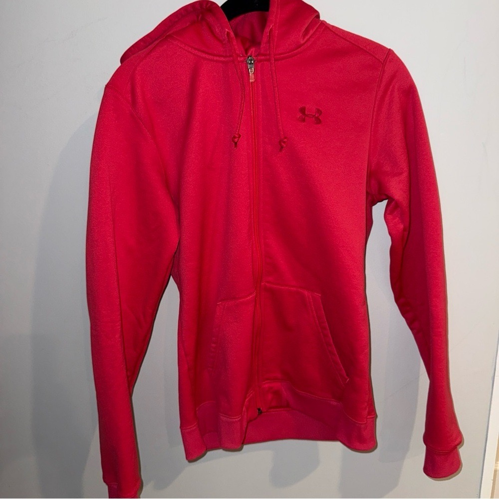 Under Armour Womens‎ Pink Full Zip Fleece Hoodie Sweatshirt 207562 MD
